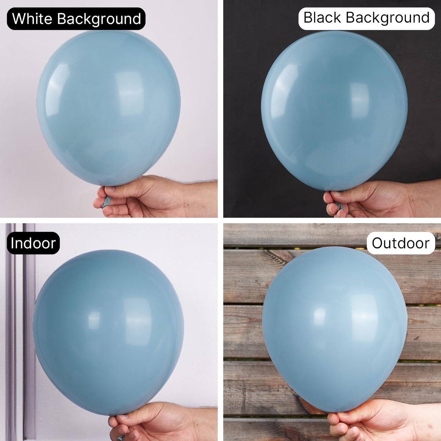 Partywoo Light Grey Blue Balloons, 120 Pcs Boho Blue Balloons Different Sizes Pack Of 18 Inch 12 Inch 10 Inch 5 Inch Pale Blue Balloons For Balloon Garland Balloon Arch As Party Decorations, Blue-F55