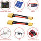 Laisomeke XT60 Male to XT30 Famale Adapter with 14AWG Cable and Male XT30 to Female XT60 Connector Adapter with 50MM 14AWG Cable