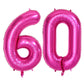 Isndare 40 Inch Number Balloons 60, Hot Pink Helium Foil Number 60 Balloons, Large Number Balloon Age Balloon For Boys Girls Bir