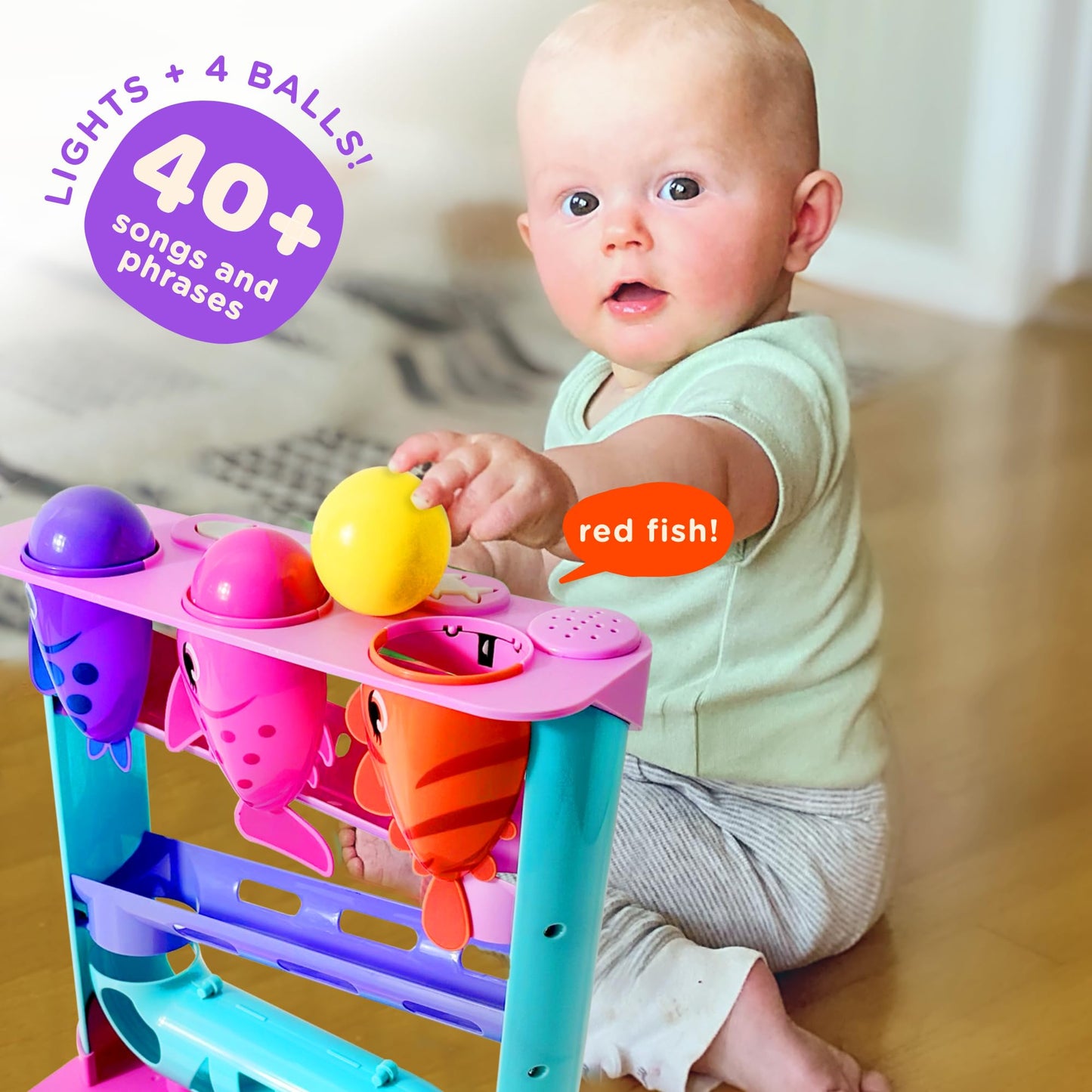 Move2Play, Feed The Fish | Interactive Baby & Toddler Toy | 1, 2+ Year Old Gift & Birthday Present | Boys & Girls Babies Ages 6, 7, 8, 9, 10, 12, 18, 24+ Months Old