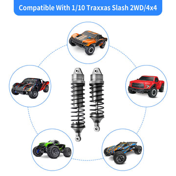 AllinRC 4Pcs All Metal Aluminum Front & Rear RC Shocks for 1/10 RC Truck Traxxas Slash Rustler Stampede Hoss 4X4 Replace 5862 37
