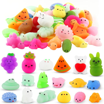 NANEEZOO Squishy Toys  Random 60 Pack Mini Squishy Mochi  Party Favors for Kids 4-8 8-12  Stress Relief Toys for Boys Girls Goodie Bags Xmas Gifts Classroom Prizes (60 Pack)