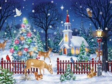 Vermont Christmas Company 550 Piece Jigsaw Puzzle - Peaceful Night, Berry Paperboard, Model VC1041