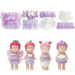 4 Sets Mini Doll Clothes for Sonny Angel  Tops and Skirts Fit for 3 Inch Collectible Dolls for mature-themed Collectors  Designed for Display and Decoration (Lavender Whimsy)