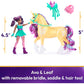 Unicorn Academy, Ava & Leaf Set With 2 Riding Accessories & Hair Styling Tool, Dolls & Unicorn Toys For Girls Ages 4 And Up