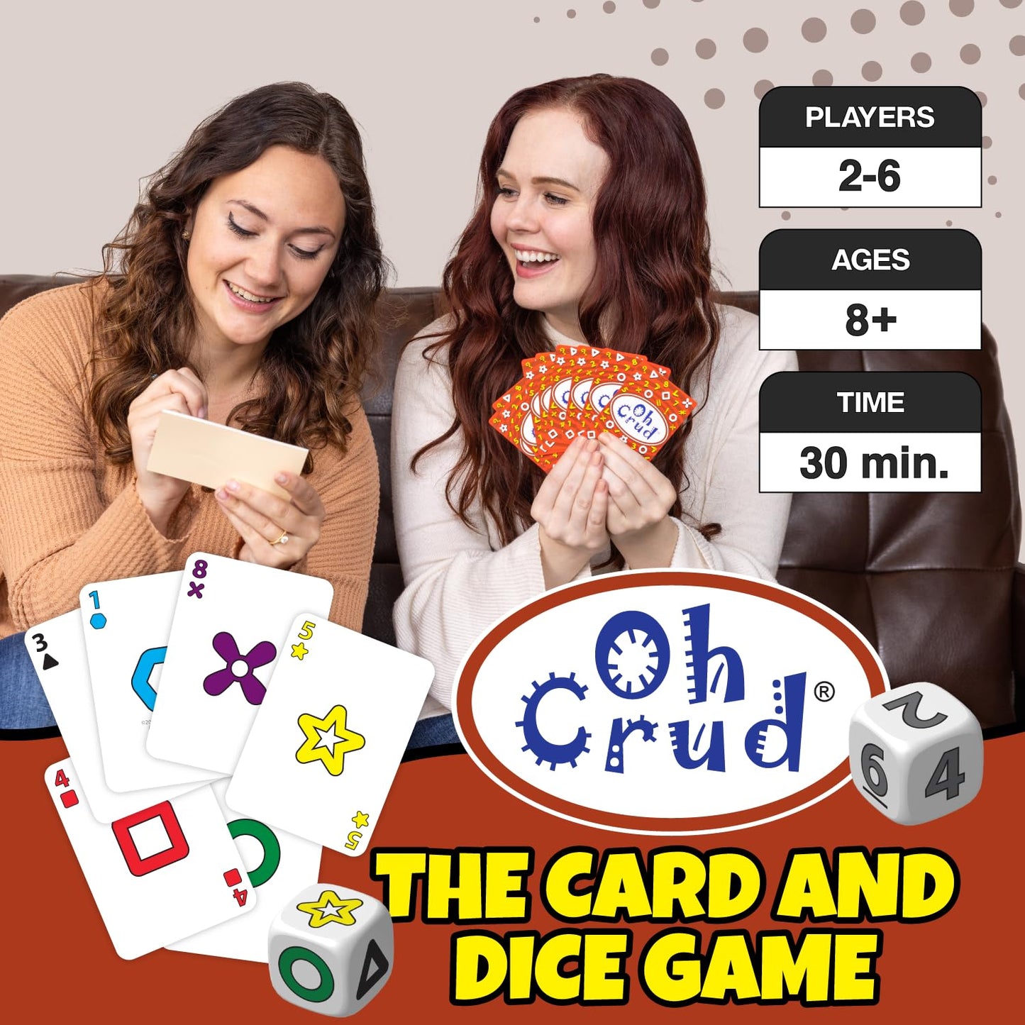 Oh Crud Card And Dice Game, Family Game For 2-6 Players, Adults, Teens, Kids, Easy-To-Learn, Strategy, Great For Friends And Families - Ghetti Games