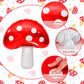 Ospvcwk 4 Pcs Cute Mushroom Balloons - 31 X 21 Inch Large Mushroom Aluminum Foil Balloons, Easy To Inflate, Fun Mushroom Birthda