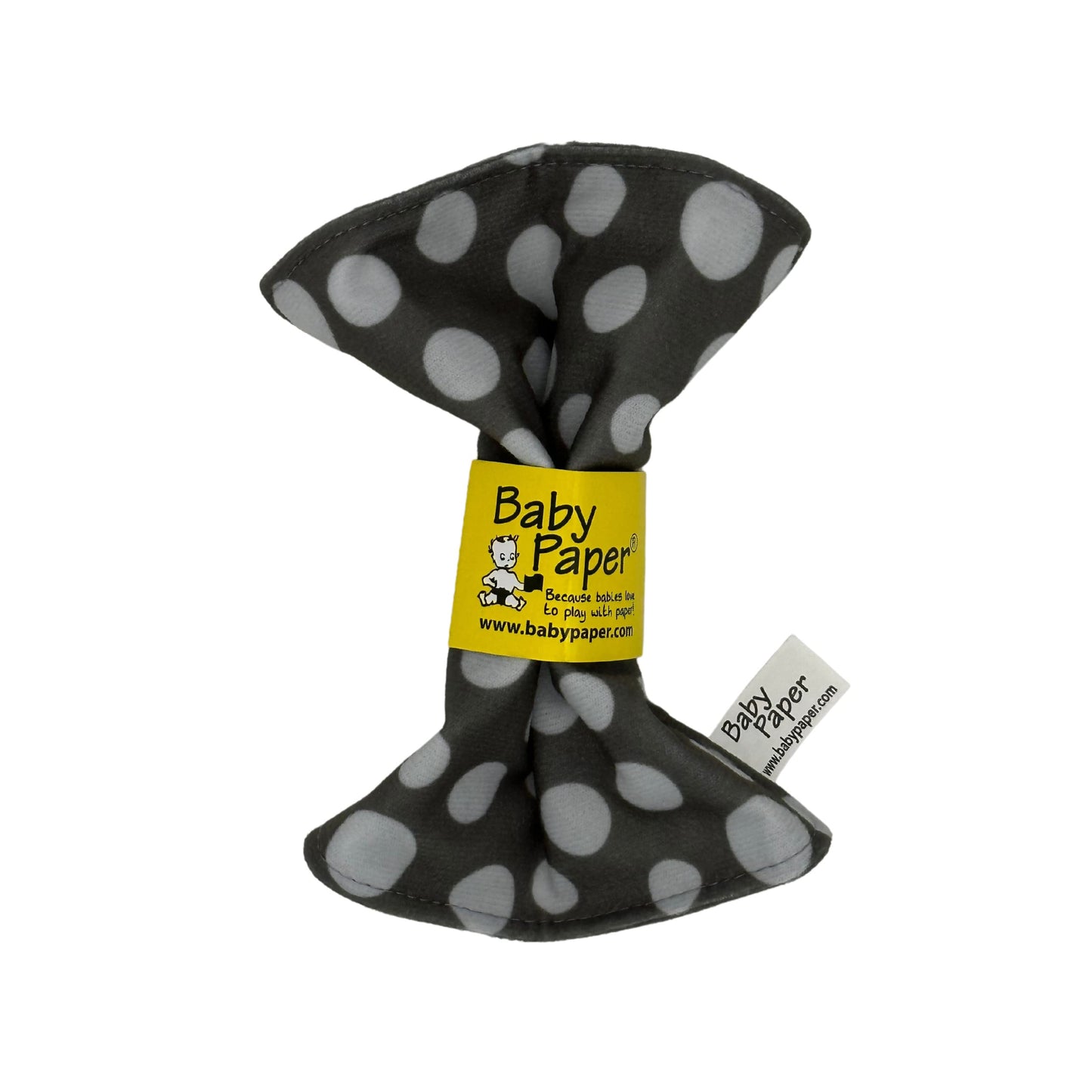 Baby Paper Original Crinkle Teether And Sensory Toy For Babies And Infants | Gray Dot | Non-Toxic, Washable | Great For Baby Sho