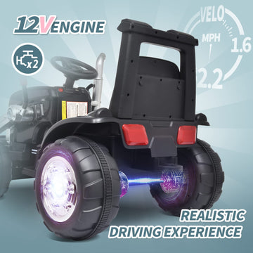 Joywhale 12V Kids Ride on Tractor Electric Excavator Battery Powered Motorized Car for Kids Ages 3-6, with Front Loader, Digging