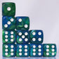 10 Pc D6 Dice 16Mm Acrylic Dice Set For Rpg Mtg Dnd Dice Table Games And Board Games (Green + Blue)