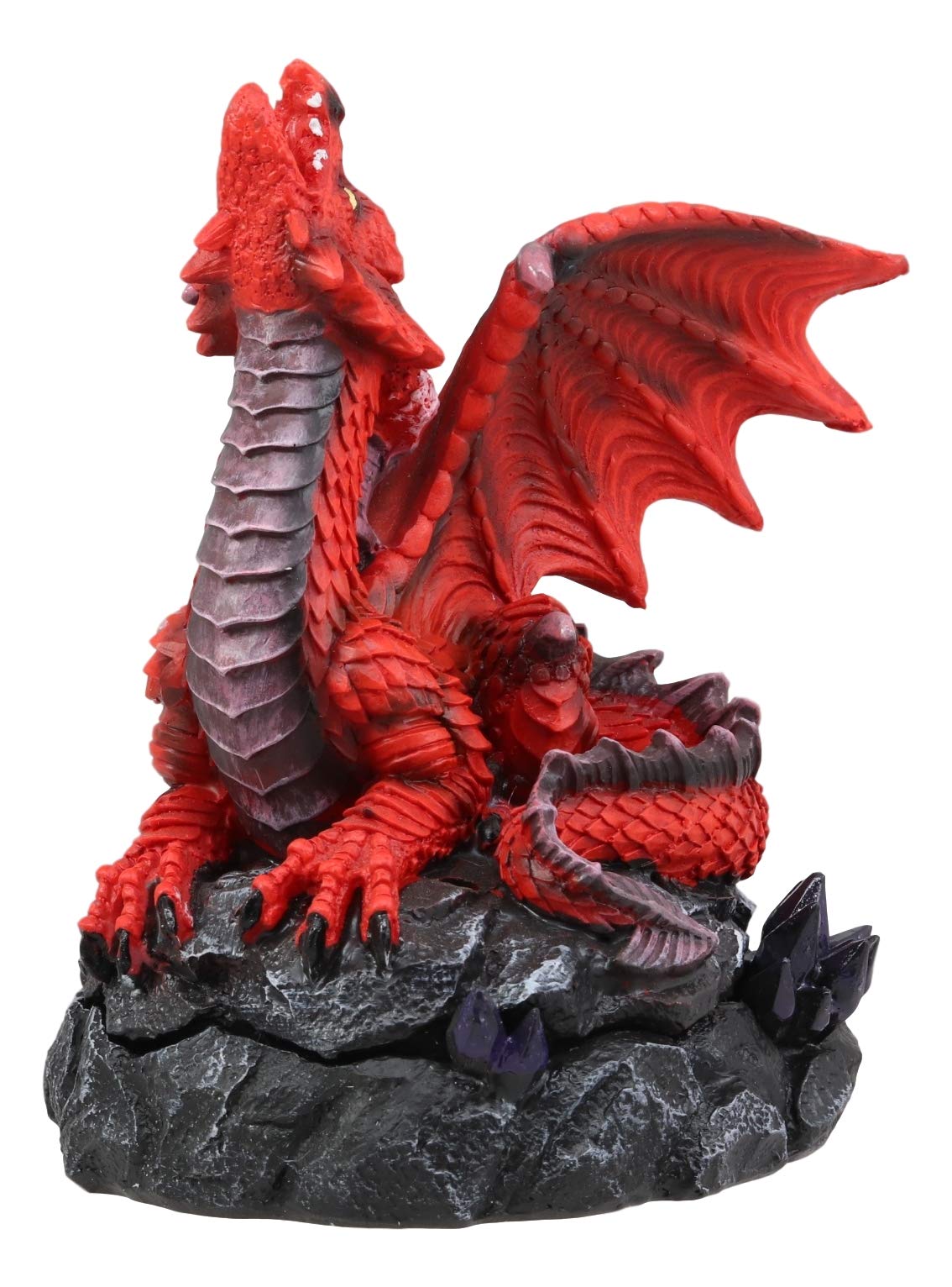 Ebros Gift Stryker The Mythical Smoke Fire Breathing Red Dragon Backflow Incense Cone Burner Figurine 6.25' Tall Dungeons And Dragons Medieval Renaissance Decor Statue Smaug Drake Puffing Smog