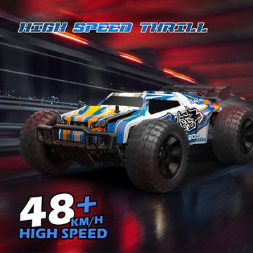 Holyton 1:10 Large High Speed Remote Control Car with LED Shell Lights, 48+ KM/H, 4WD Offroad Monster Truck for Adults & Kids, H