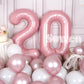 SUWEN 40 Inch Pink Foil Number Balloons 0-9 Jumbo Mylar for 20th Birthday Party Supplies