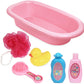 Click N' Play Baby Doll Bathtub Pretend Play Set With Accessories | Baby Bath Tub Play Set For Girls And Toddlers With 6 Pcs Acc