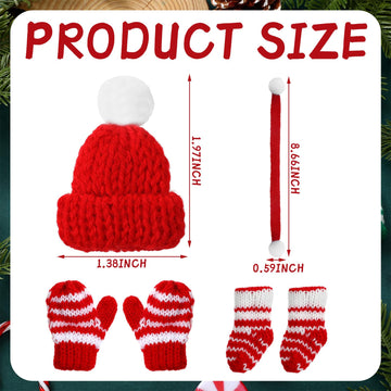 12 Pcs Christmas Elf Accessories Clothes For Elf Doll Christmas Elf Kit Includes Elf Doll Hats, Socks, Gloves, Scarf Sets For Christmas Elf Dolls Costume Decoration, Doll Is Not Included (Cute Style)