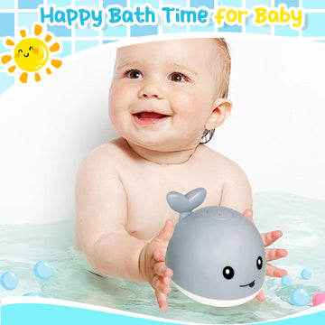 Tfs Topfans Baby Whale Bath Toy Infant: Light Up Fountain 6-12 Months Old Bathtub 18-24 Pool 3 4 5 7 8 9 10 15 Sprinkler Tub Wat