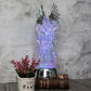 Eldnacele 14" Christmas Snow Globe - Battery Operated Color Changing Angel Figurine with Trumpet for Tabletop Decoration, Model AG001-H