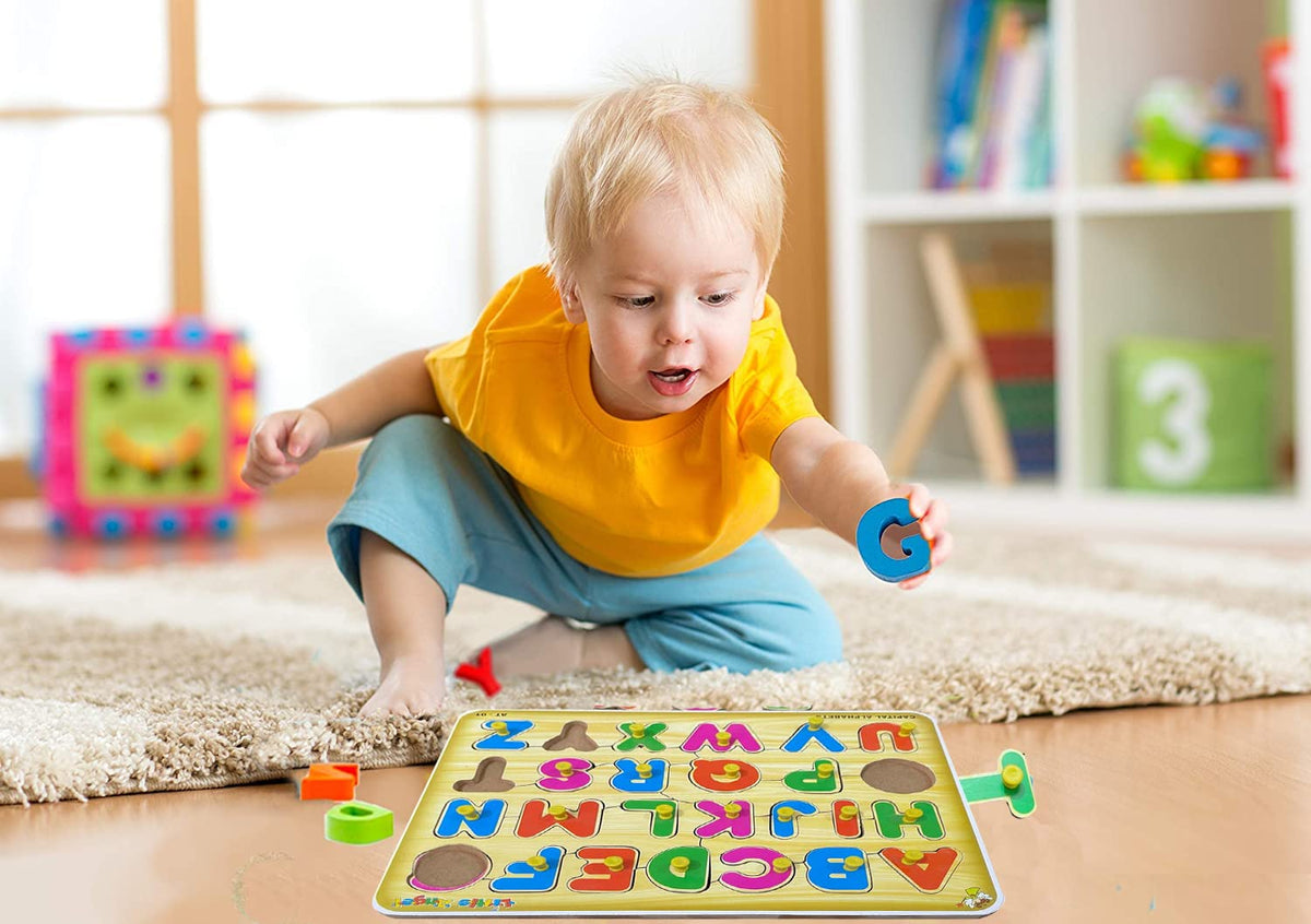 Alphabet (Capital Letters) Puzzles Toys for Children Learning Toys Board Game Alphabet Number Board Puzzle Board Game Cube Baby 