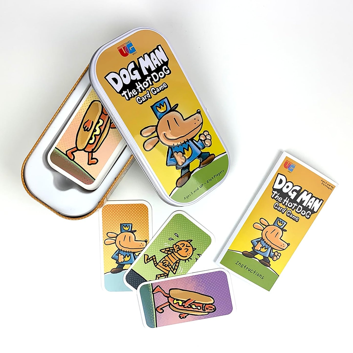 University Games Dog Man Hot Dog Card Game In A Tin , The Fast And Frenzied Collection Game For Kids Featuring Art From The Dog