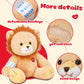 Houwsbaby 12 Get Well Soon Lion Stuffed Animal Brown Get Well Soon Lion Plush Toy Broken Arm Bandage Lion Plush for Kids Boys Girls mature-themed After Surgery Gifts