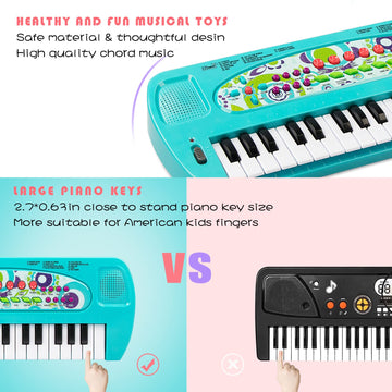 Raimy Mini Keyboard Piano For Kids, 32 Keys Portable Piano Early Learning Educational Electronic Music Keyboard Instrument Toys