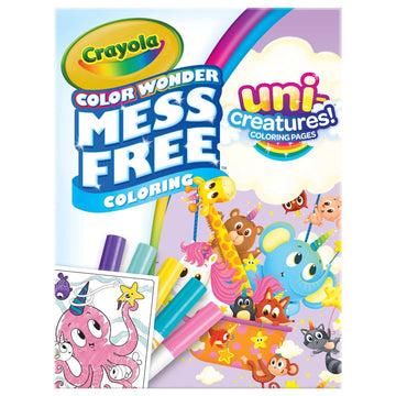 Crayola Color Wonder Unicreatures, Unicorn Mess Free Coloring Pages & Markers, Gift For Kids, Ages 3, 4, 5, 6,