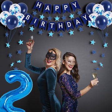 Naninuneno 20Th Blue Birthday Party Decorations For Boy Girl Men Women, Happy 20 Birthday Balloons Supplies With Happy Birthday