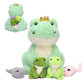 Ikasa Mommy Frog Stuffed Animal Mom And Baby Plush Toy, Cute 14'' Soft Small Mama Family Set Cuddly Toy With Little Mini Babies,