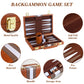 Reriver Backgammon Set 2 Players Classic Backgammon Sets For Adults Board Game With Pu Leather Case Portable And Travel Backgammon Set (Brown, 11Inch)