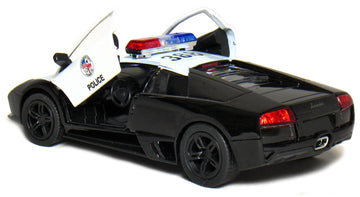 KiNSMART Lamborghini Murcielago LP640 1:36 Scale 5 Die Cast Model Super Sports Car Toy (Black Police)