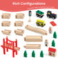 Tiny Land Wooden Train Set For Toddler - 39 Pcs- With Wooden Tracks Fits Thomas, Fits Brio, Fits Chuggington, Fits Melissa And D