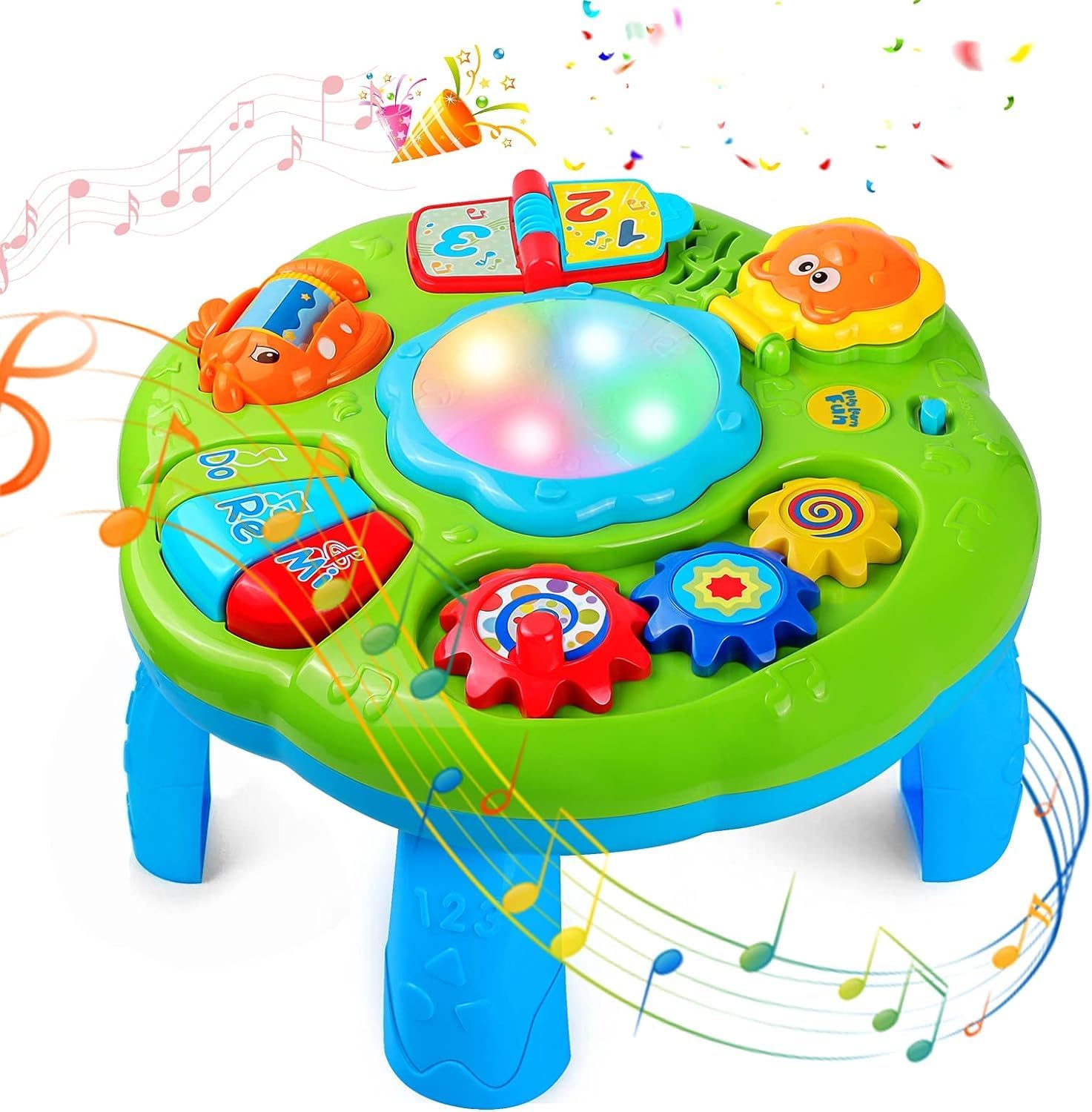 Spindoo Baby Activity Table  Hand Drums Musical Learning Table For Toddlers | Interactive Early Development Toy | Perfect 1St B