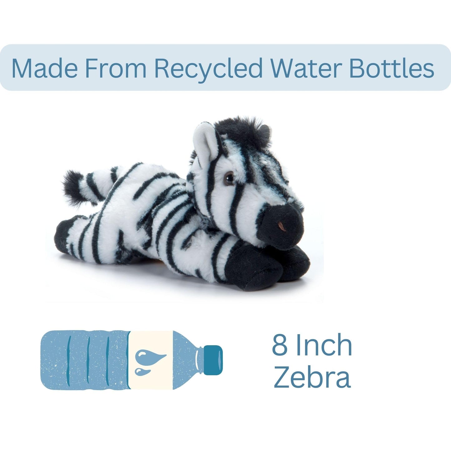 The Petting Zoo Zebra Stuffed Animal Plushie, Gifts for Kids, Scoopz Wildlife Animals, Zebra Plush Toy, 8 inches