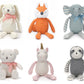 Fluffyfun Organic Baby Toys Assorted Stuffed Animals Bulk (6.5''-7.1'' 6Pcs/Set)