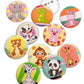 TOOYEP (Pack Of 10 Pcs) Big Size Animal Theme Button Badges|Decorate Your Garments, Bags, Towels, Shoes|Rocket Galaxy Theme Retu