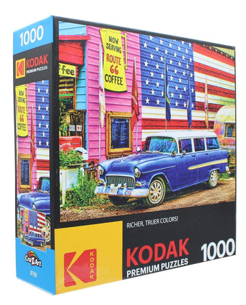 RoseArt 1000 Piece Jigsaw Puzzle - Kodak Premium Route 66, Multi-colored, Paper Material, Model 8700ZZS