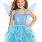 Soyoekbt Fairy Costume for Girls Princess Tutu Dress with Butterfly Wings for Girls Birthday Party Dress Up (Blue, 5-6 Years)