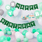 Waenerec Dark Green Happy Birthday Banner Sign Birthday Bunting Banner Garland For Kids Girl Woman Birthday Tea Party Decorations Bunting Flag Birthday Party Supplies