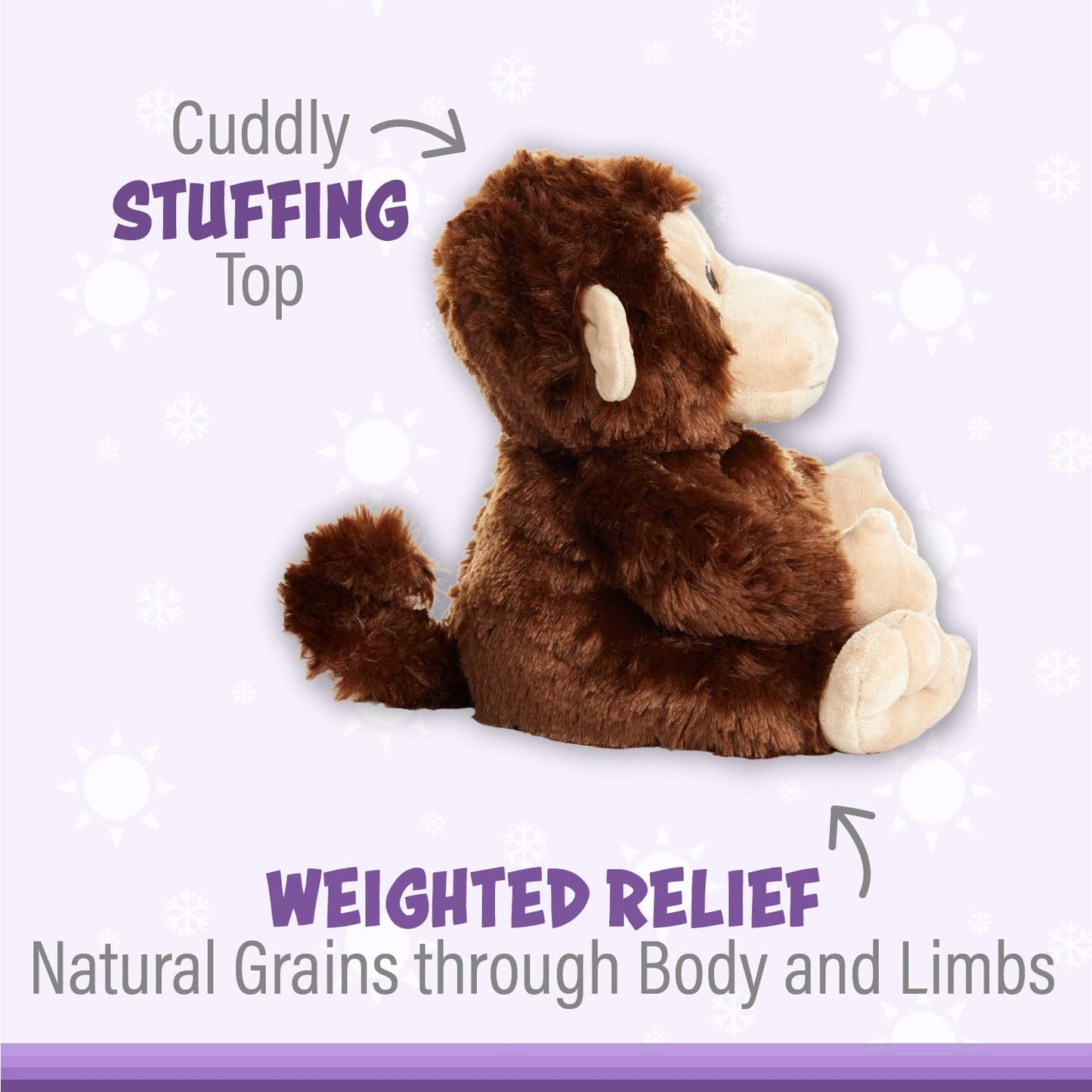 Warm Pals - Marvin The Monkey - 1.5Lbs - Cozy Microwavable Lavender Scented Plush Toys - Heated Stuffed Animal - Heatable Coolab