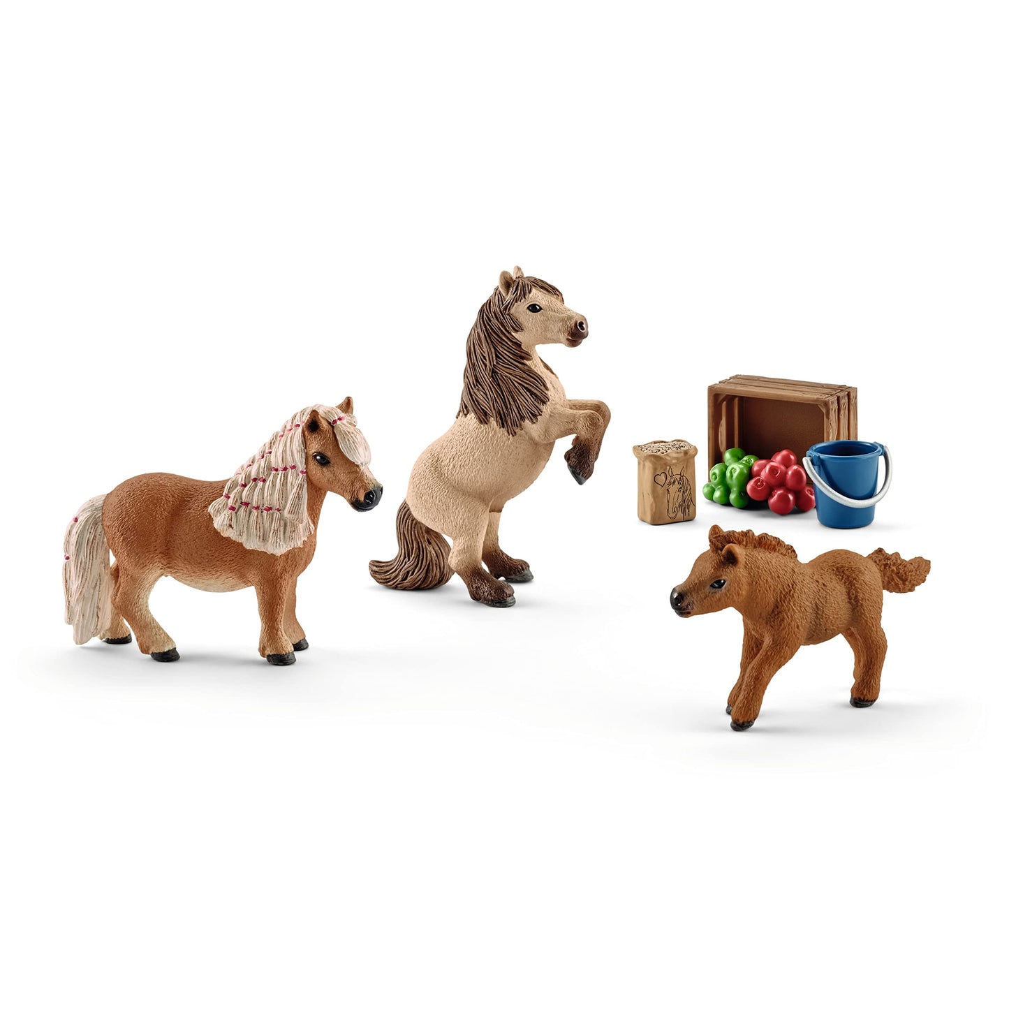 Schleich Horse Club 8-Piece Horse Toy For Girls And Boys Ages 5+, Miniature Shetland Pony Family