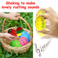 Wooden Easter Egg Shakers Baby Easter Maracas Easter Eggs For Baby Kids Musical Instruments Early Learning Toys, 6 Pcs