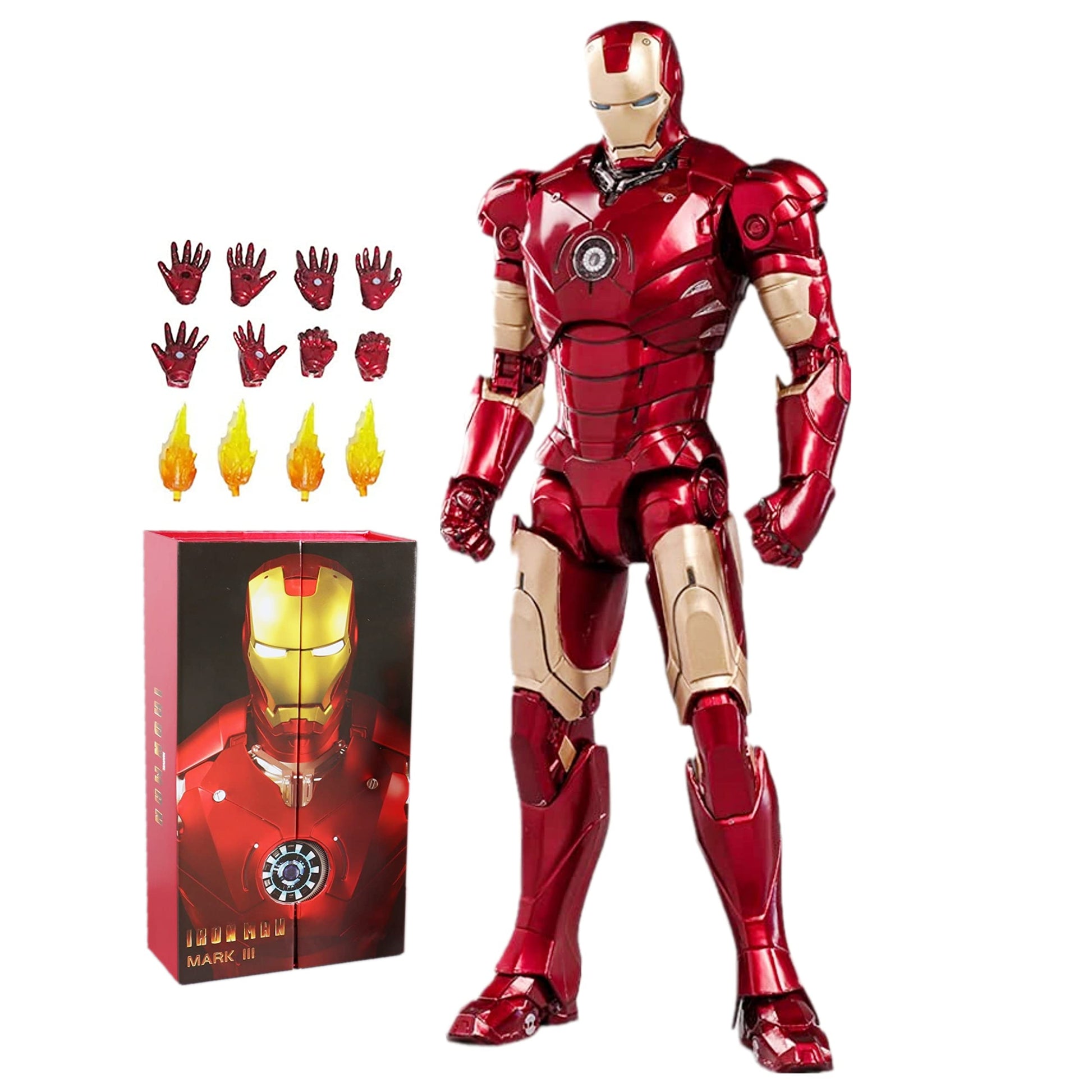 Lonullymege Mk3 Ironman Action Figure-7 Inch Deluxe Painting Exquisite Collection Mark Model Gift (Mk Iii)