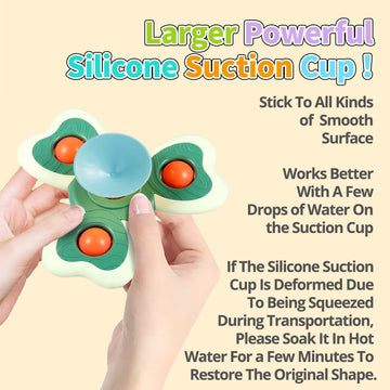 Alasou 3Pcs Suction Cup Spinner Toys For 1 Year Old Boy Girl|Spinning Tops Bath Toys For Kids Ages 1-3|Sensory Toys For Baby 6 12 18 Months Boy Birthday Gift