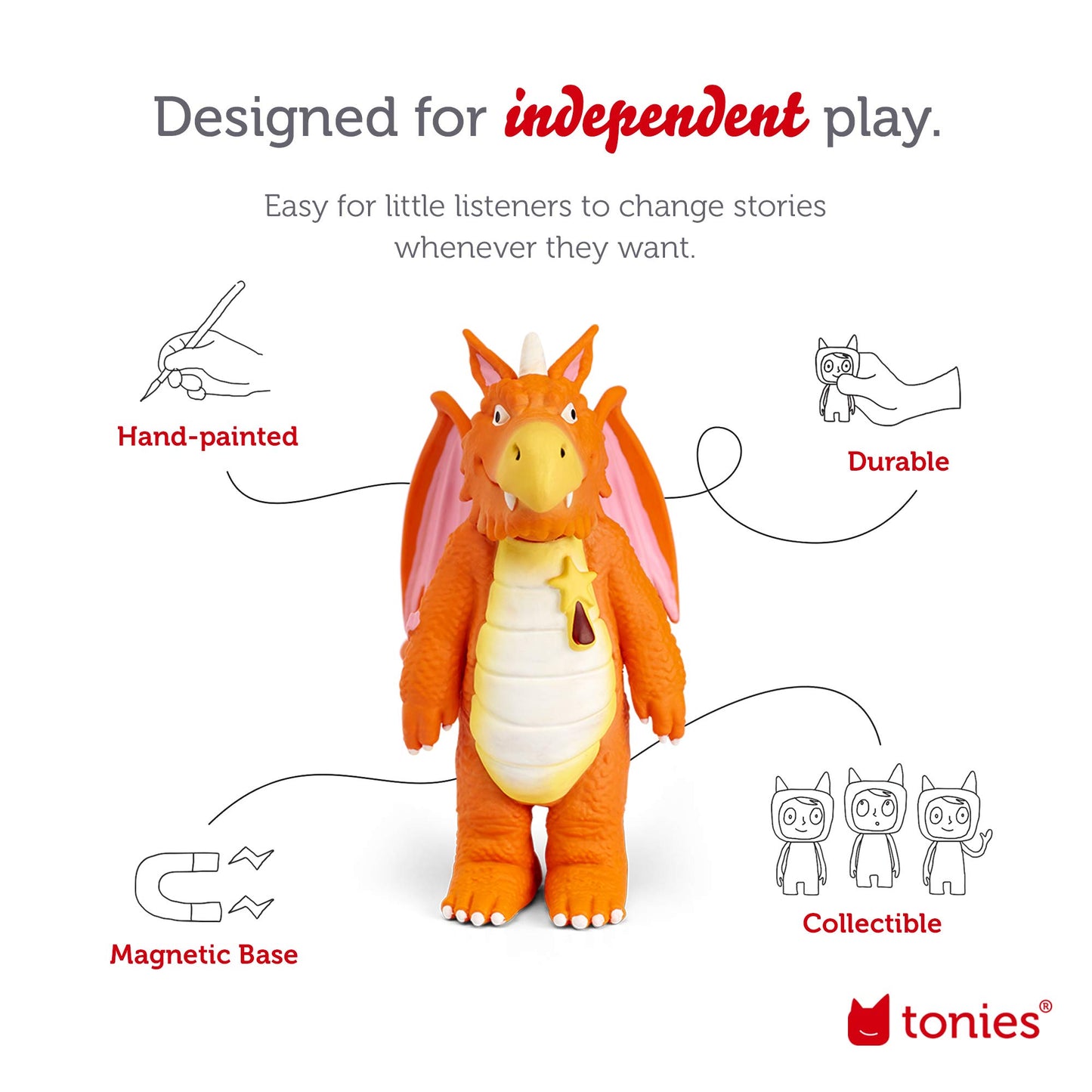Tonies Zog Audio Toy Figurine - Orange Plastic, Model 10000549, Interactive Children's Toy from Julia Donaldson