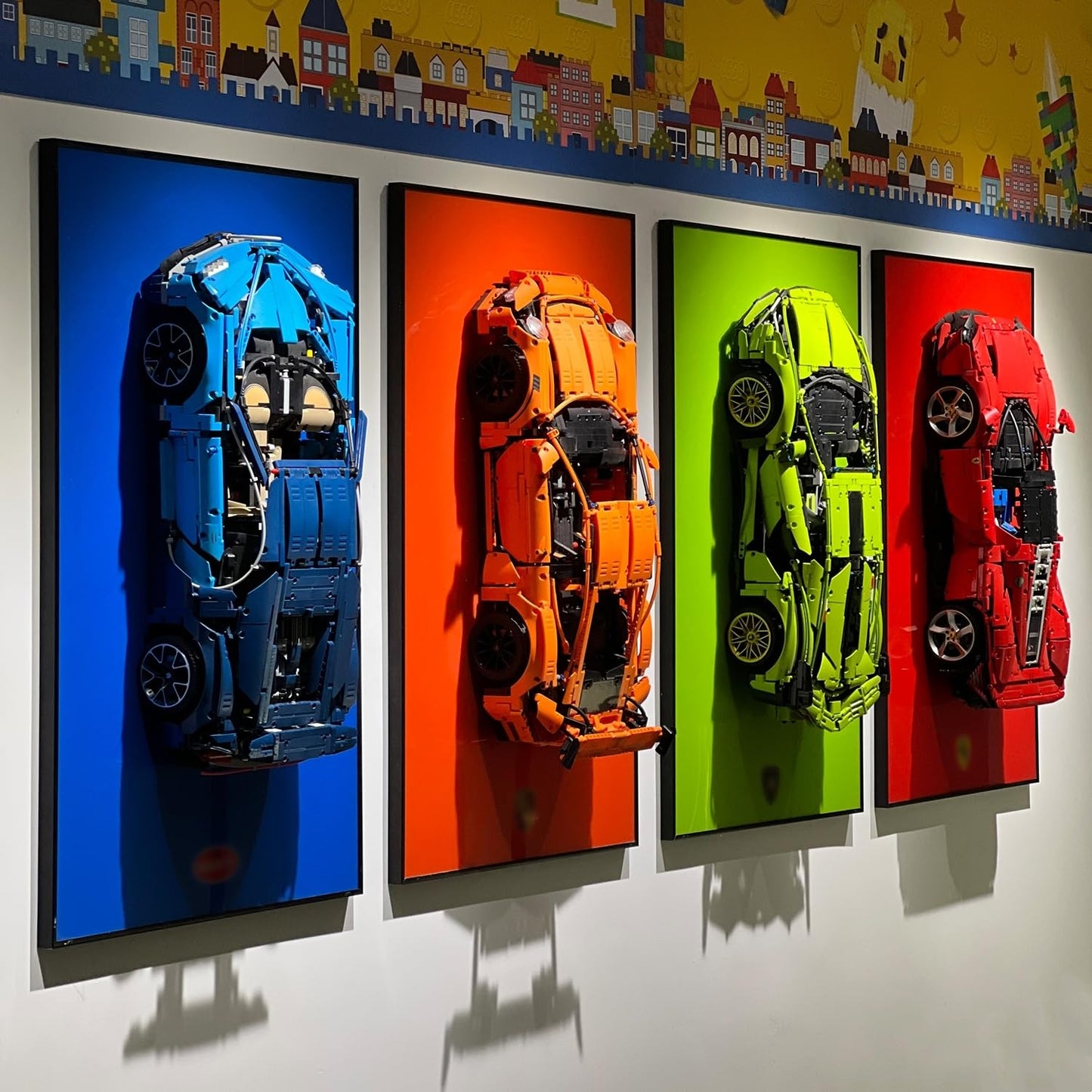 iLuane Display Wallboard for Lego Technic Ferrari Daytona SP3 42143 Race Car Model Building Kit  mature-themed Collectibles Wall Mount  Home or Office D?cor (No Car Included)