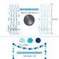 Blue Birthday Decorations with Happy Birthday Banner, Paper Honeycomb Balls, Circle Garland and Hanging Swirl Decorations, Birth