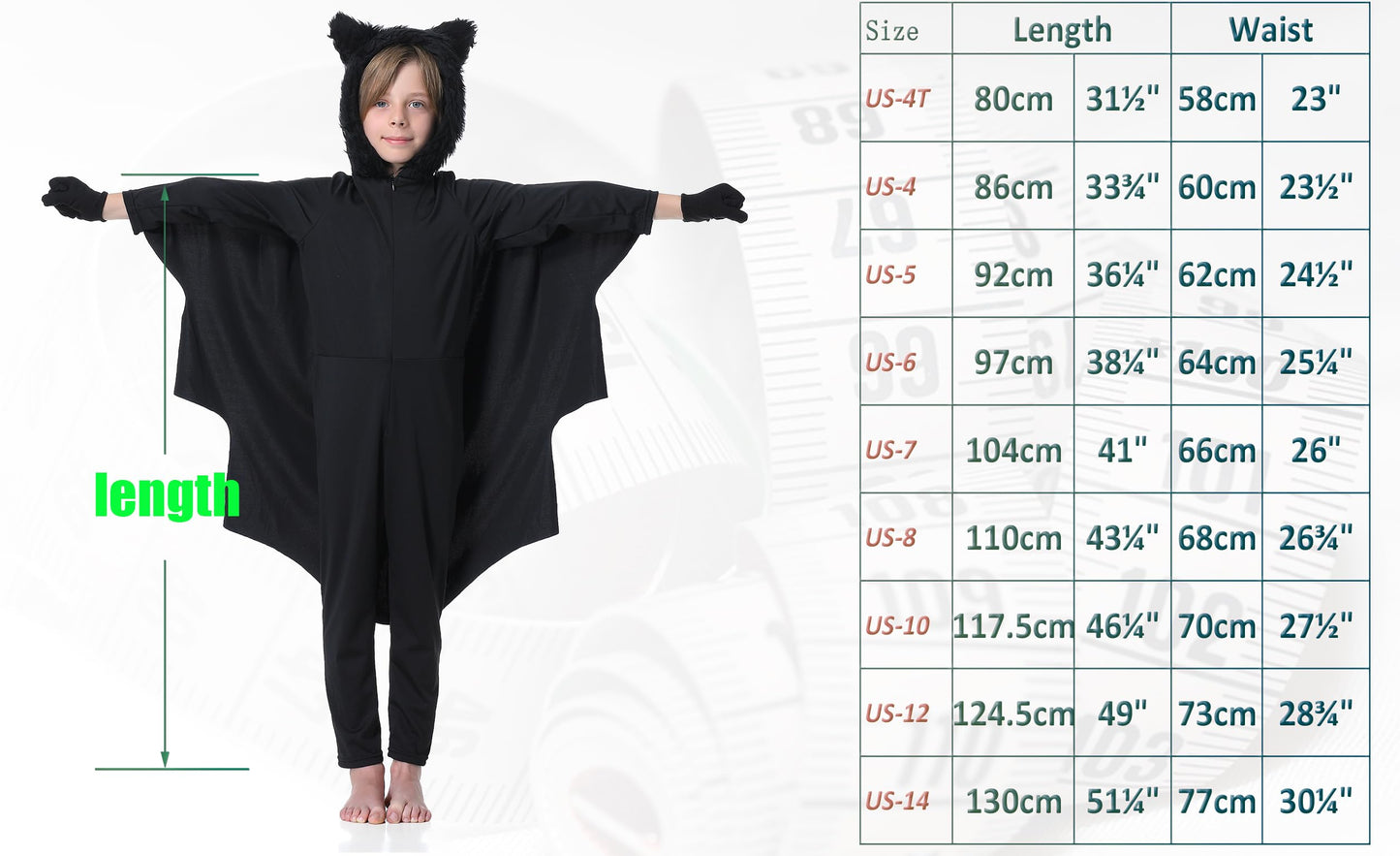 Seawhisper Toddler Bat Costume for Kids Boys Girls Baby Halloween Costumes 2T
