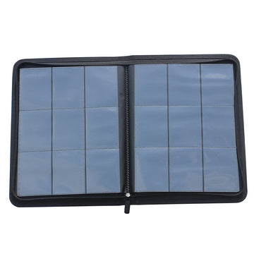 WINTRA enhanced 360 Pockets Black Zippered Playing Card Binder - Sturdy Trading Card Holder Album