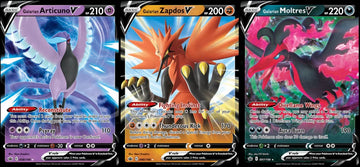 Pokemon Galarian Articuno V, Zapdos V & Moltres V - Ultra Rare 3 Card Lot - Chilling Reign Legendary Birds Set 058/198, 080/198