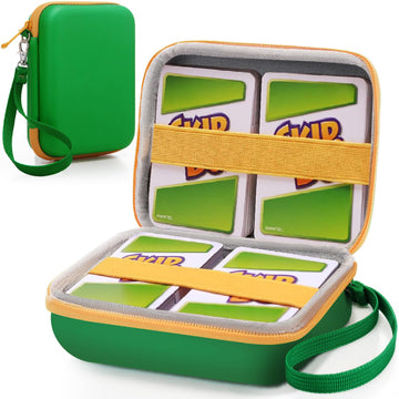 Sanwuta 2 Pcs Playing Card Case Eva Hard Travel Carrying Case For Classic Card Playing Card Box (Not Including Cards)(Large,Gree